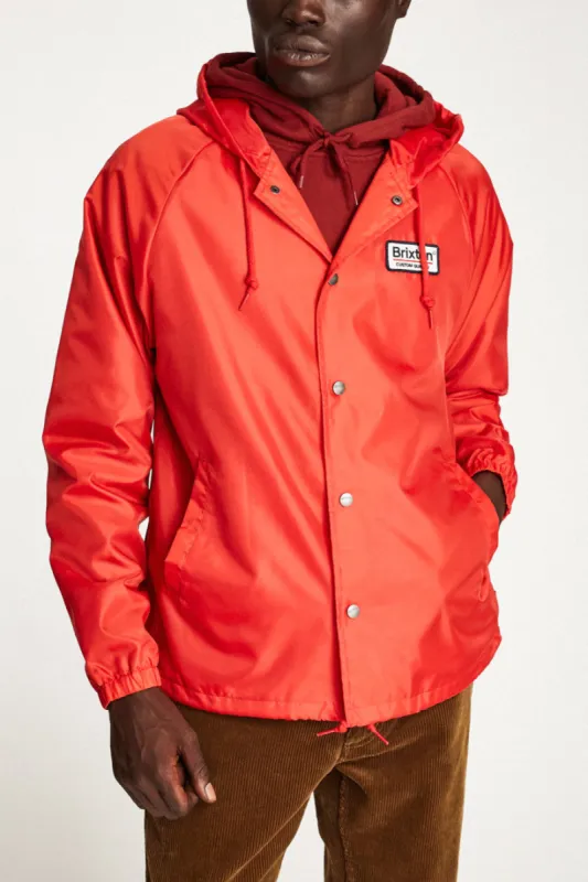Palmer Hood Jacket - Red/Navy sold by Brixton
