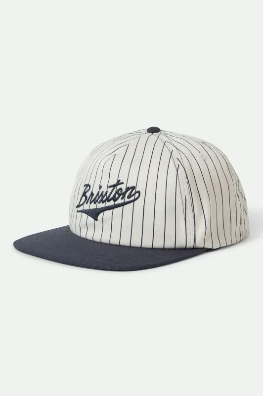 The League Snapback - Washed Navy/Off White sold by Brixton