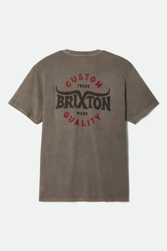 Gibson S/S Standard T-Shirt - Cinder Worn Wash sold by Brixton