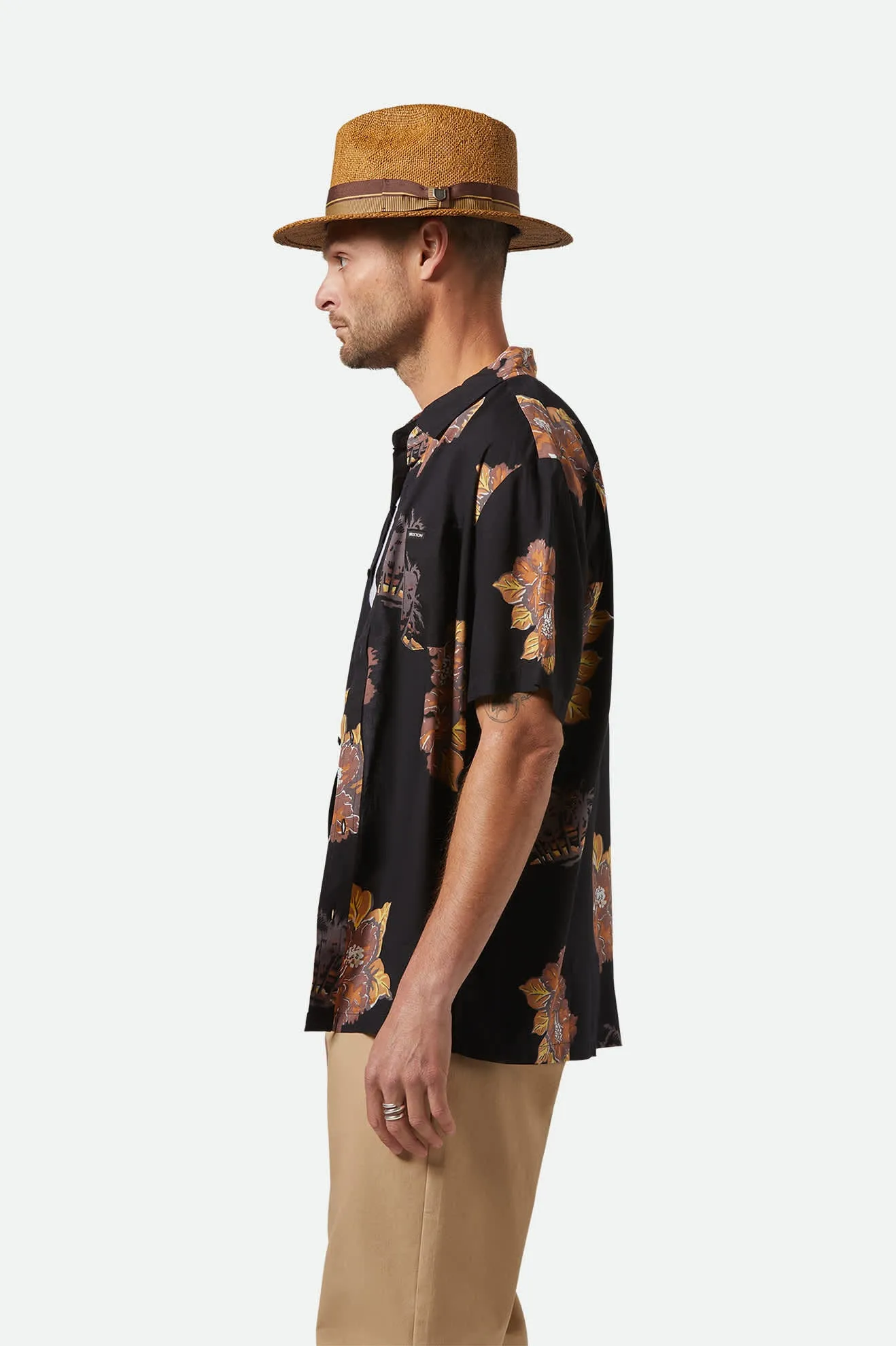 Roma Straw Fedora - Coffee sold by Brixton product image thumbnail 3