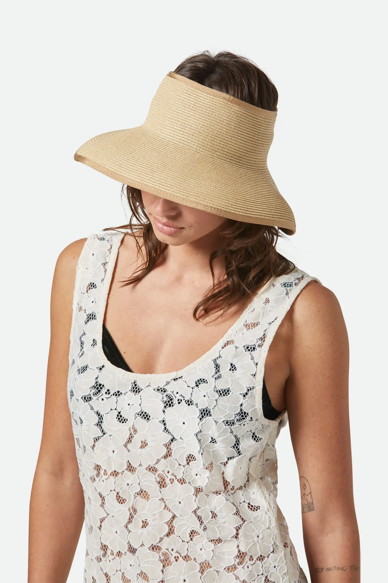 Ivy Packable Straw Visor - Tan sold by Brixton product image thumbnail 5