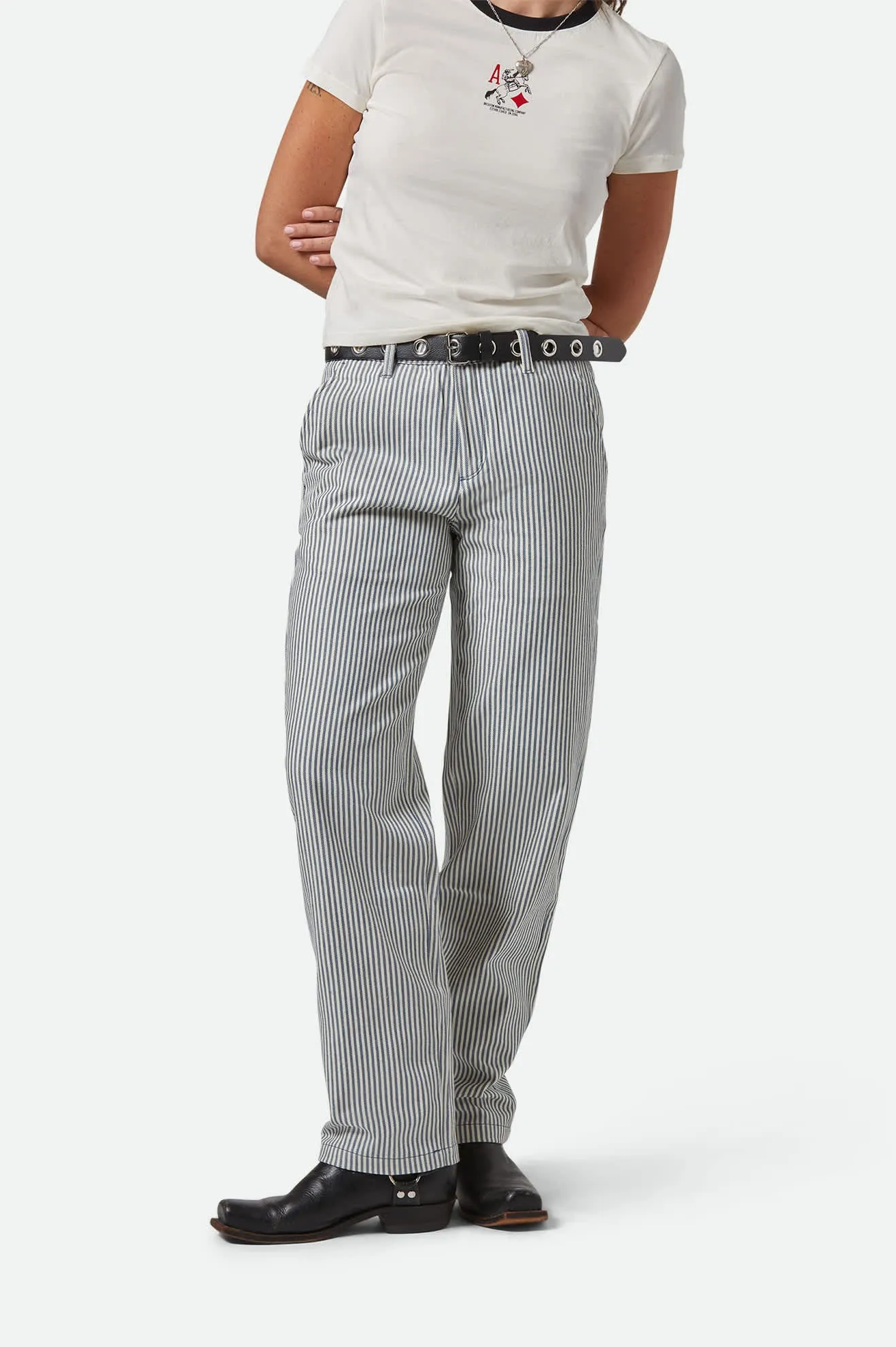 Bedford Pant - Azure Blue Pinstripe sold by Brixton