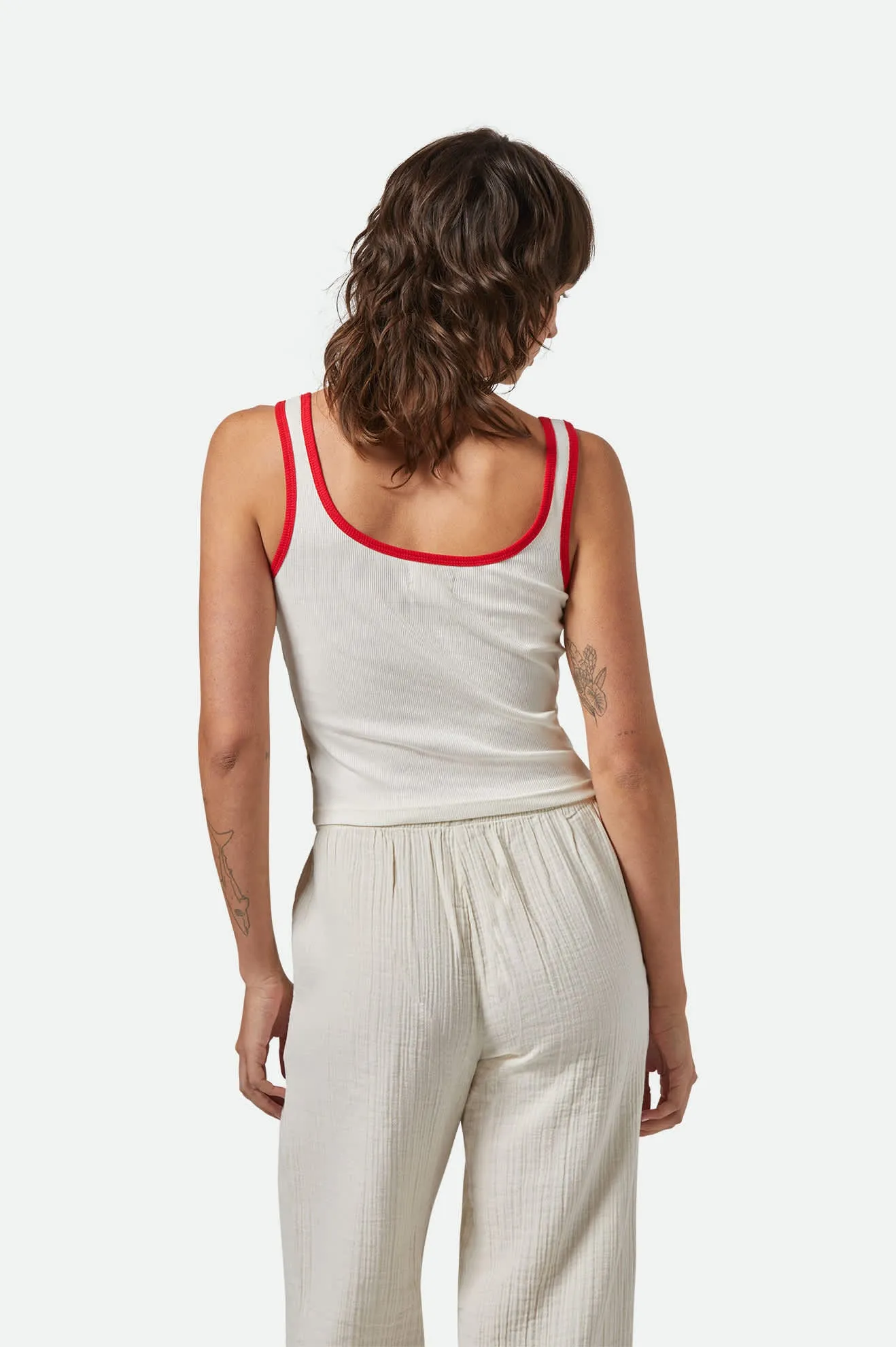 Ringer Organic A-Tank - Off White/Crimson sold by Brixton product image thumbnail 4