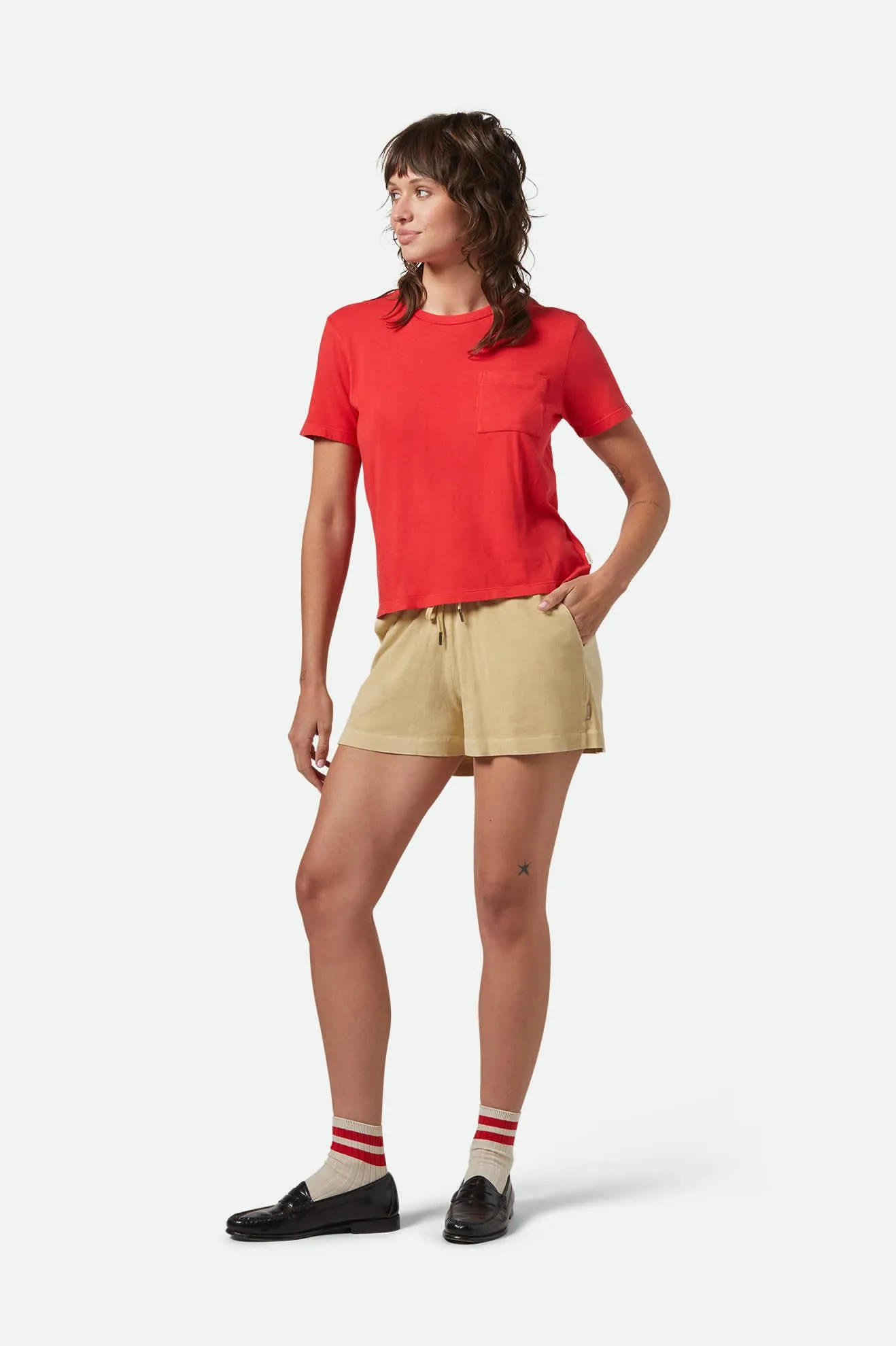 Carefree Organic Garment Dye Perfect T-Shirt - Crimson sold by Brixton product image thumbnail 5