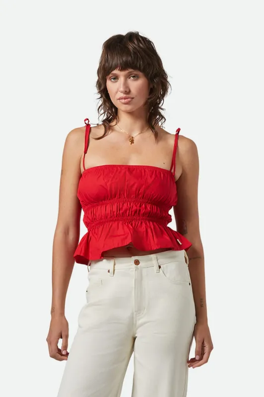 Eden Smocked Top - Crimson sold by Brixton