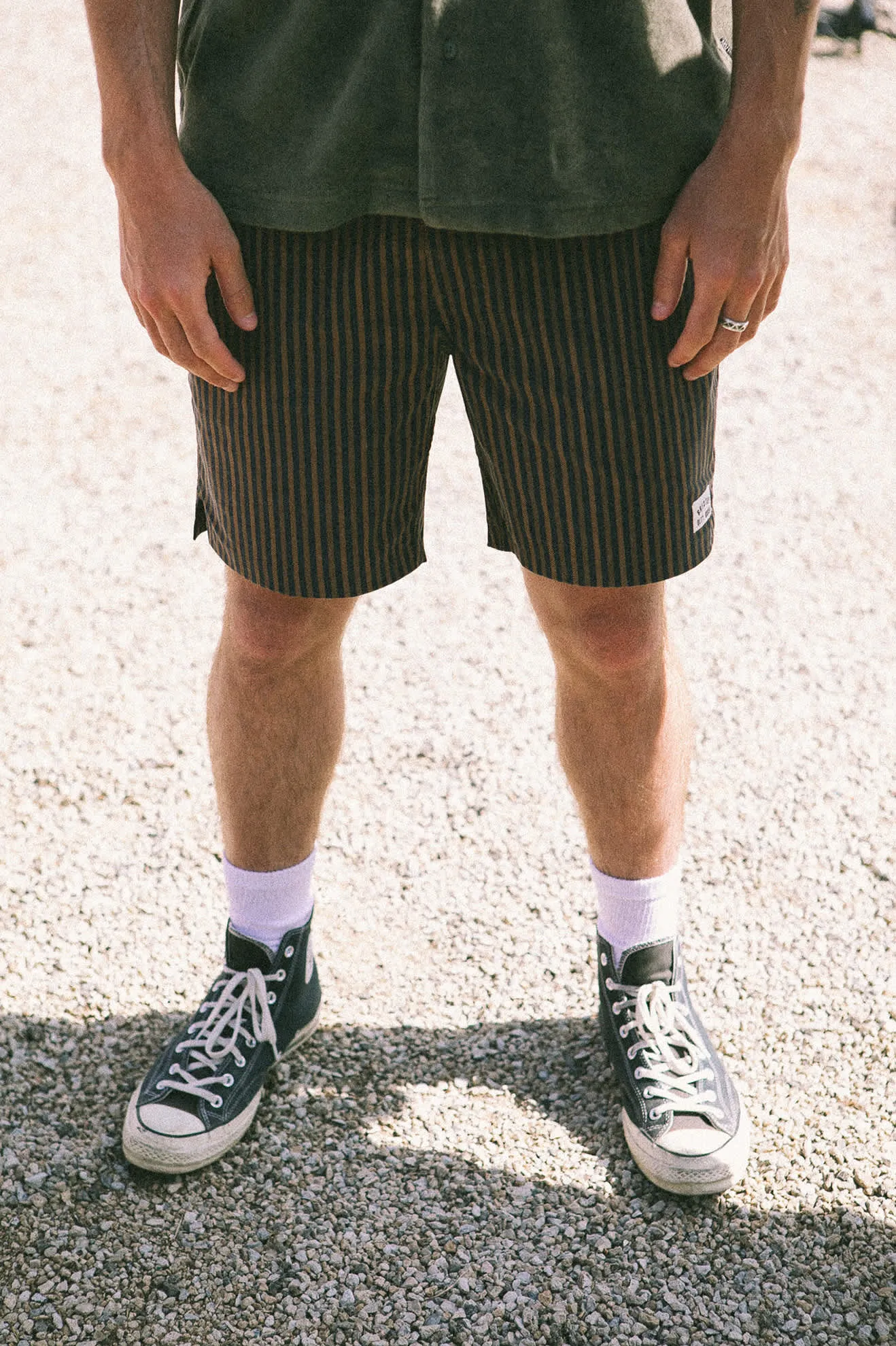 Everyday Stretch Hybrid Short 5.5" - Washed Navy/Sunbaked Herringbone sold by Brixton product image thumbnail 2