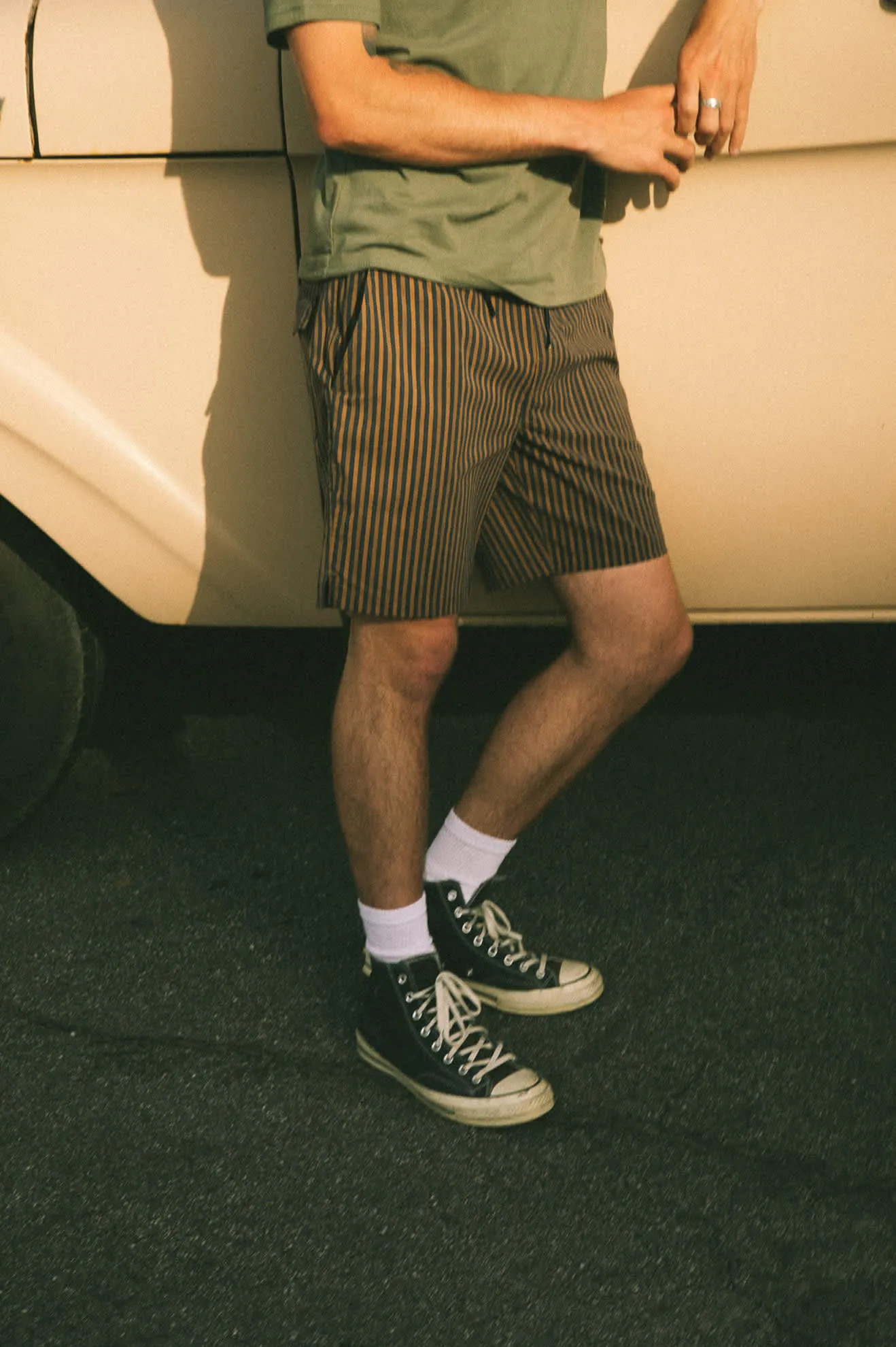 Everyday Stretch Hybrid Short 5.5" - Washed Navy/Sunbaked Herringbone sold by Brixton product image thumbnail 3