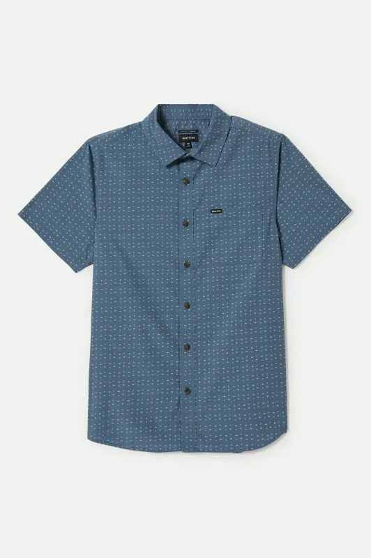 Charter Print S/S Shirt - Azure Blue/Micro Floral sold by Brixton