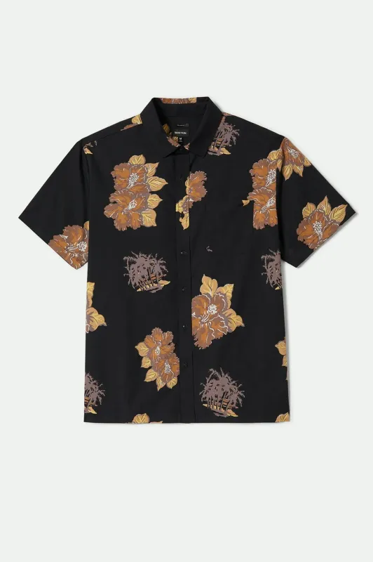 CRU Print Relaxed S/S Shirt - Washed Black/Charcoal Floral sold by Brixton