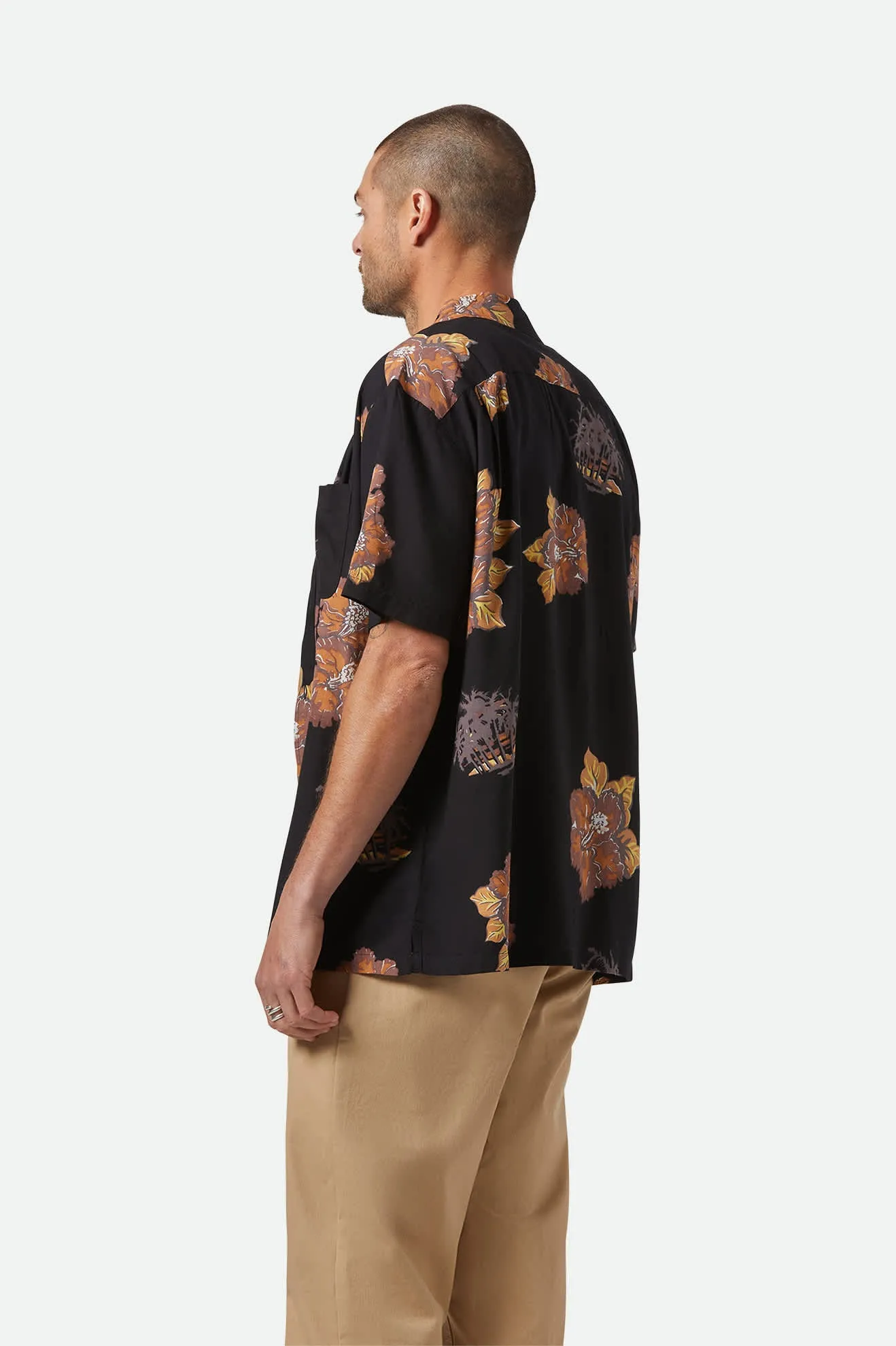 CRU Print Relaxed S/S Shirt - Washed Black/Charcoal Floral sold by Brixton product image thumbnail 3