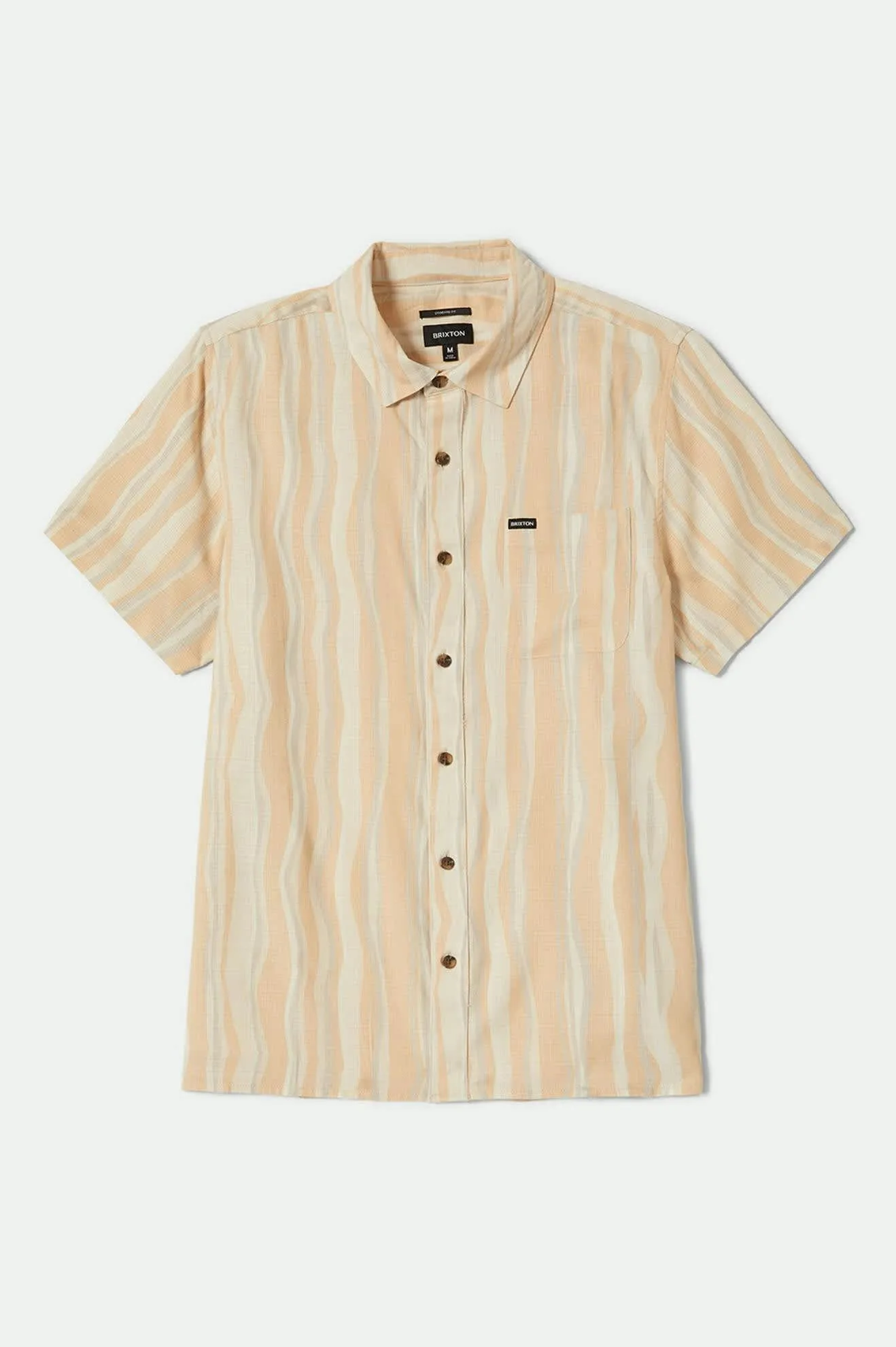 CRU Slub Relaxed S/S Shirt - Hazelnut/Painterly Stripe sold by Brixton
