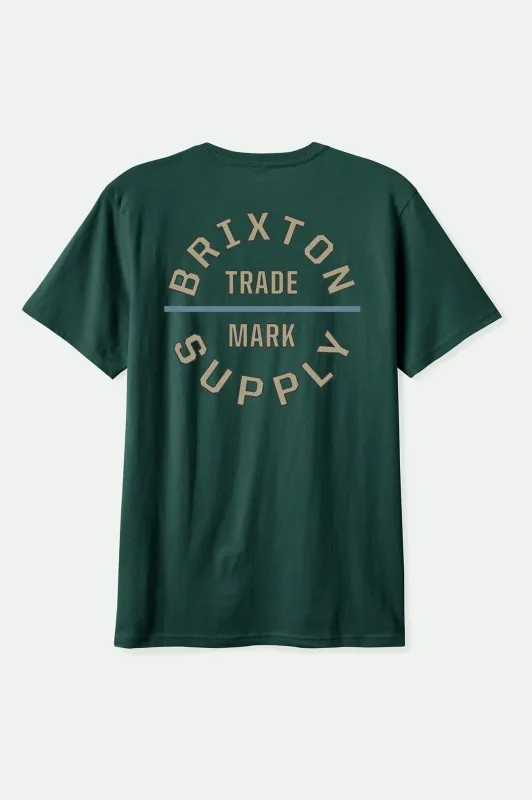 Oath V S/S Standard T-Shirt - Deep Emerald/Sand/Slate sold by Brixton