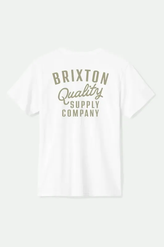 Hubal S/S Tailored T-Shirt - White/Sand sold by Brixton