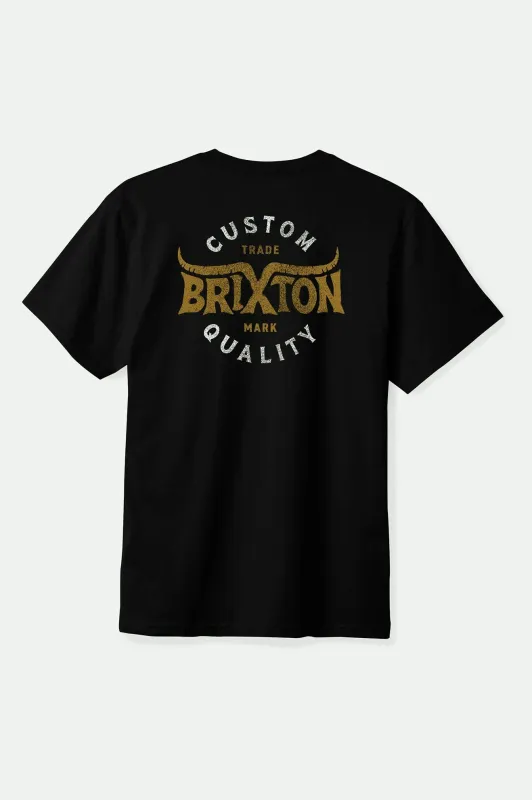 Gibson S/S Standard T-Shirt - Black Worn Wash sold by Brixton