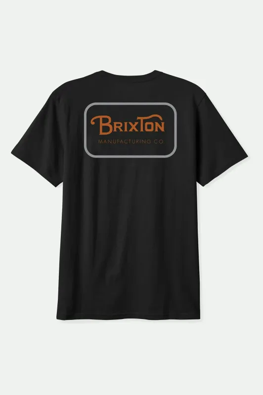 Grade S/S Standard T-Shirt - Black/Rust/Smoke Grey sold by Brixton