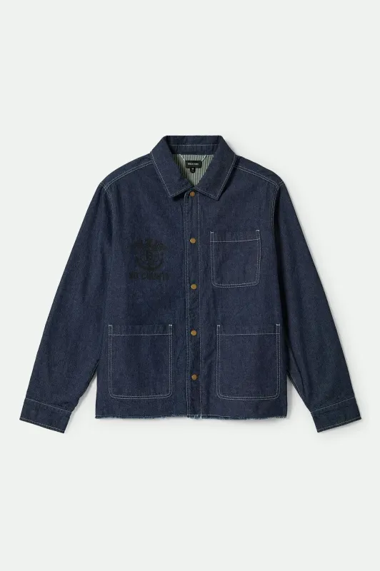 Assembly Reversible Chore Jacket - Indigo/Pine Needle/Whitecap sold by Brixton
