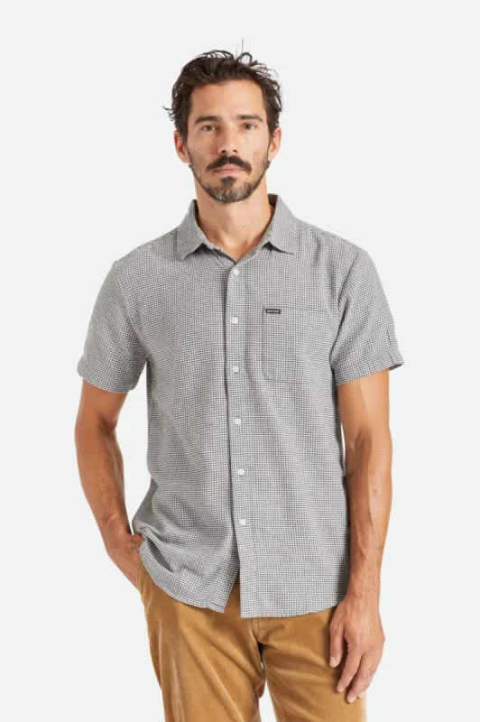 Charter Gingham S/S Woven - Black/Off White sold by Brixton