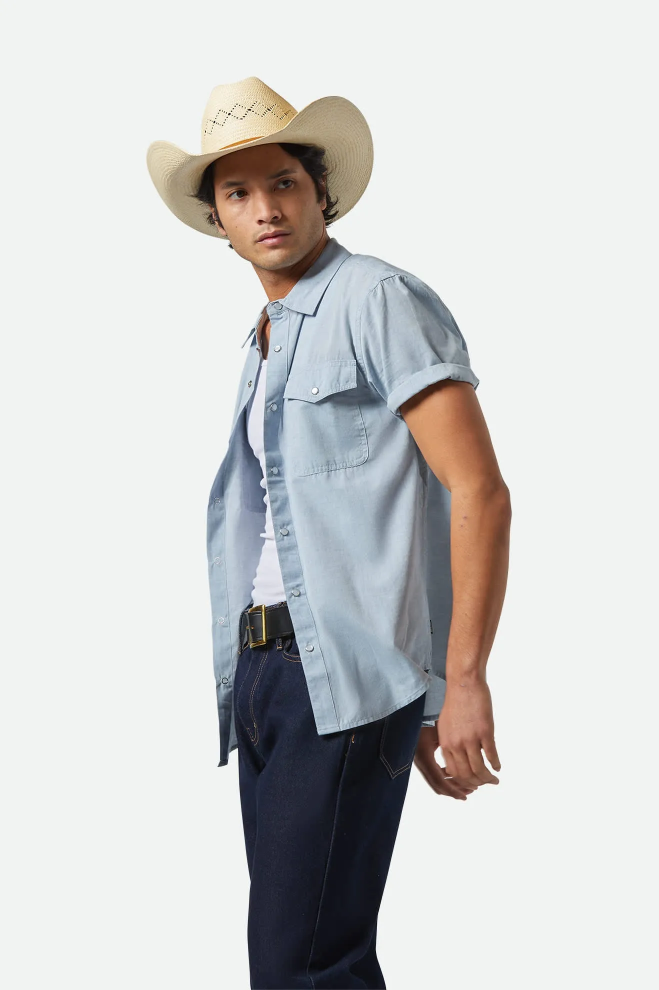 Wayne Western S/S Shirt - Medium Blue sold by Brixton product image thumbnail 3