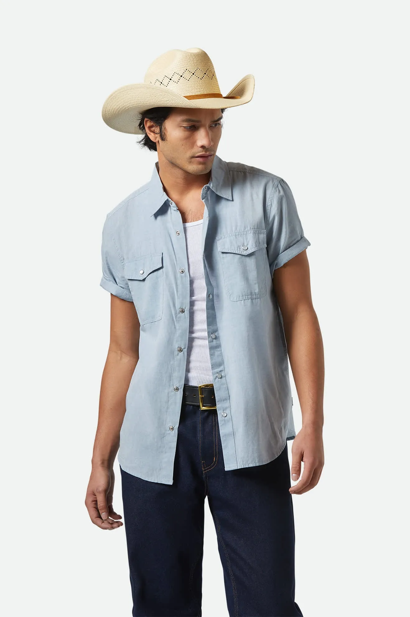 Wayne Western S/S Shirt - Medium Blue sold by Brixton product image thumbnail 2
