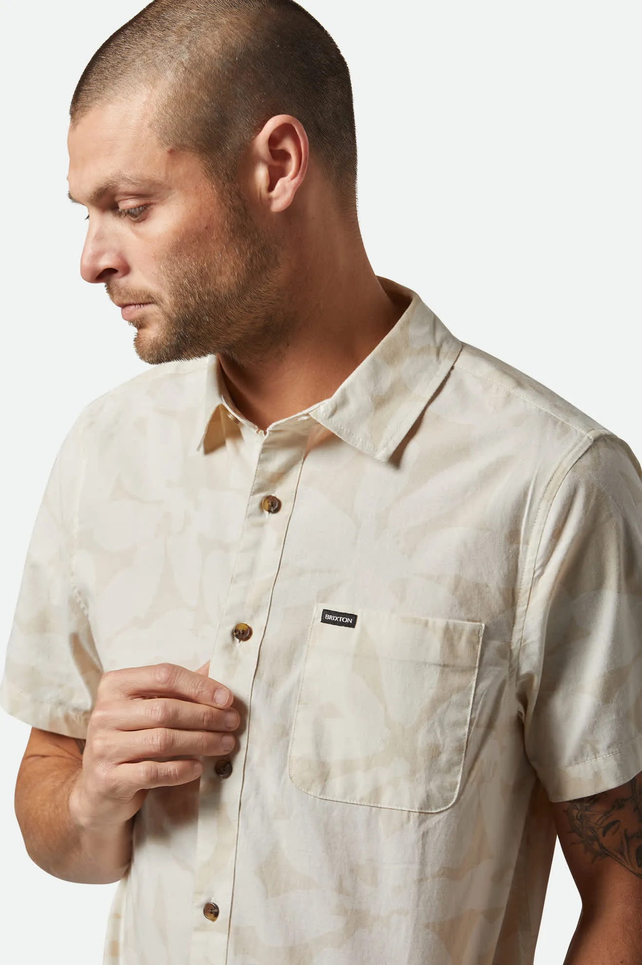 Charter Print S/S Shirt - Beige/Whitecap Floral sold by Brixton product image thumbnail 5