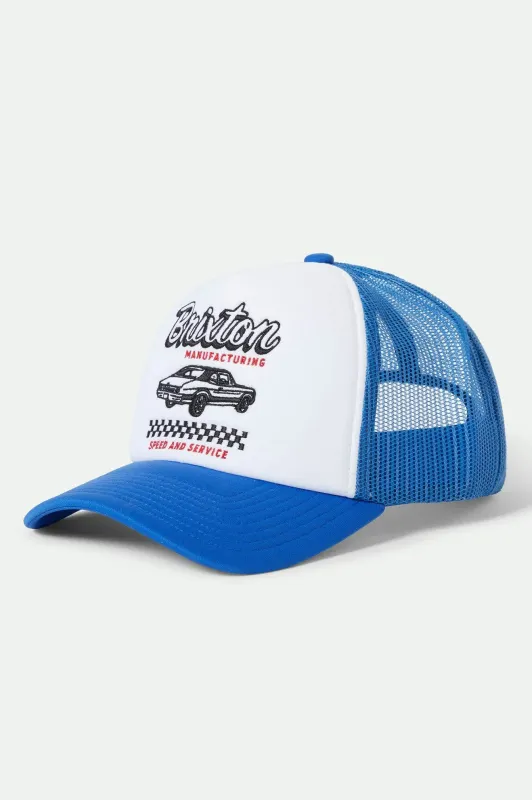 Speed and Service Netplus Trucker Hat - Electric Blue sold by Brixton