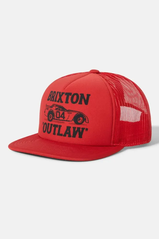 Outlaw Netplus Trucker Hat - Red/Red sold by Brixton