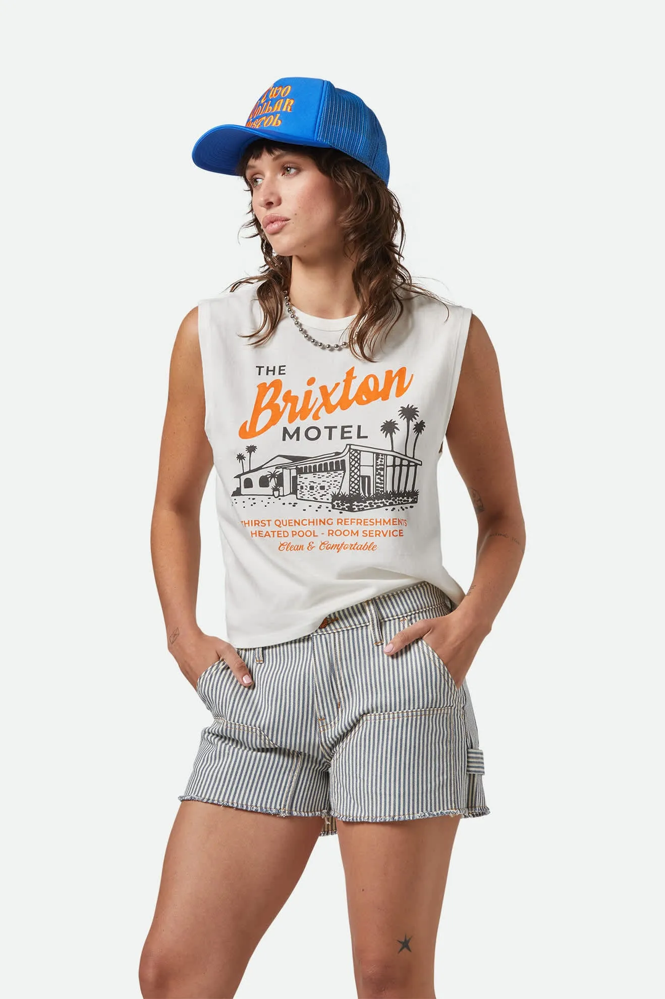 Brixton Motel Muscle Tank - Off White sold by Brixton