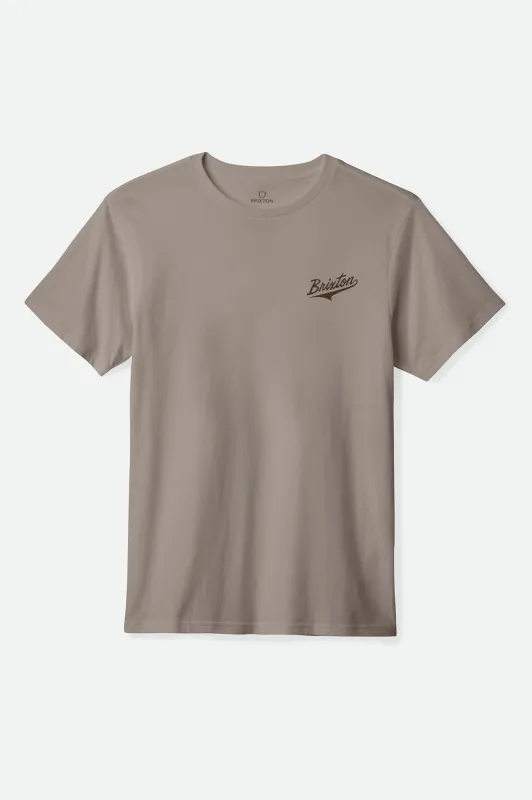 The League S/S Standard T-Shirt - Cinder Worn Wash sold by Brixton