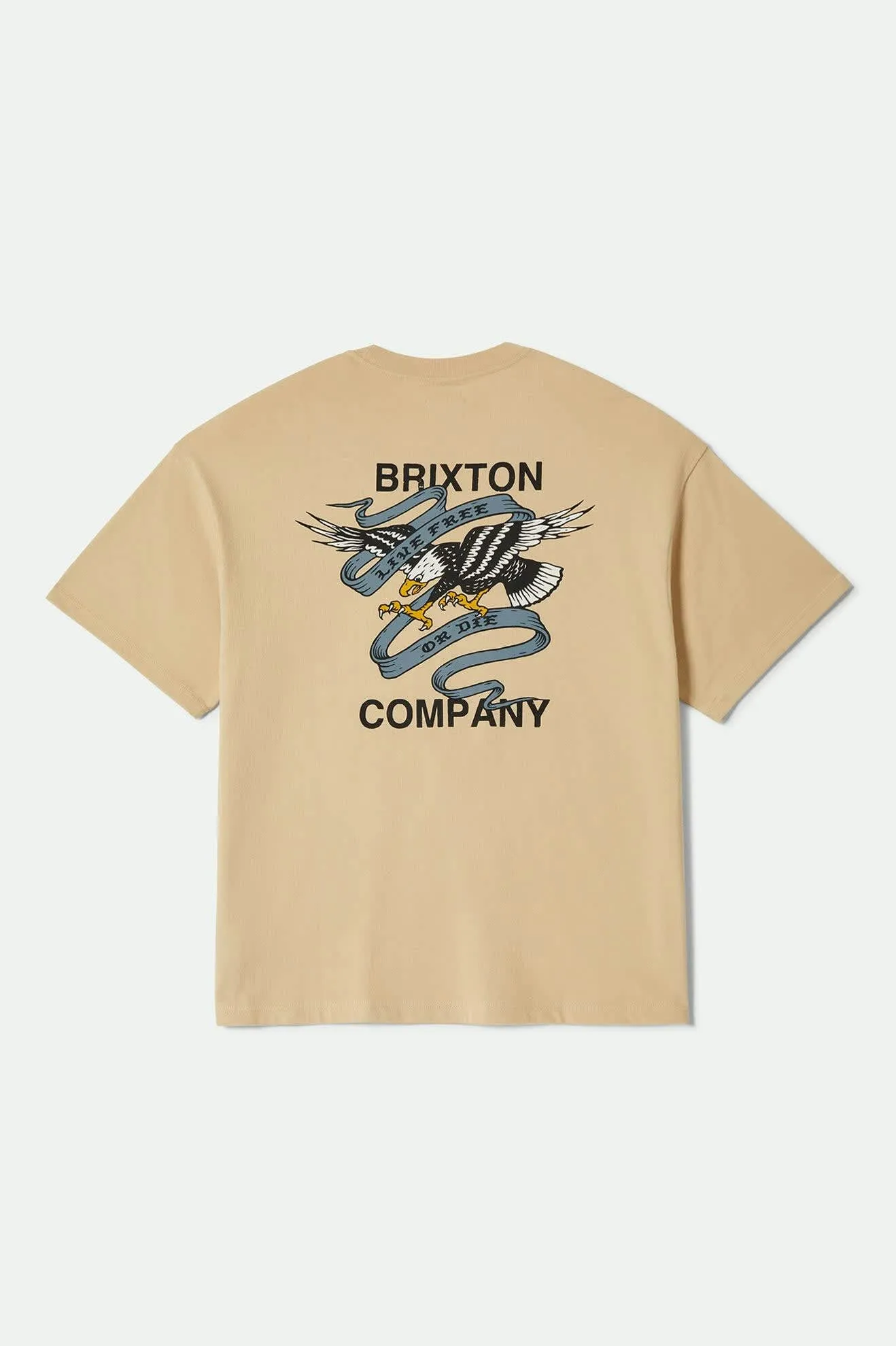 Live Free Heavyweight Relaxed T-Shirt - Cream Classic Wash sold by Brixton