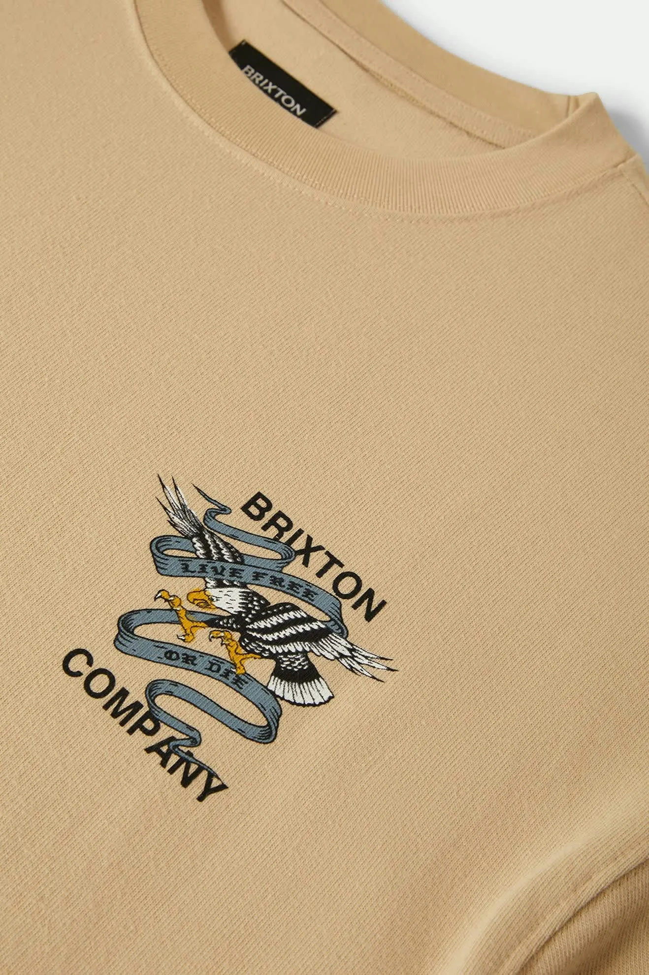 Live Free Heavyweight Relaxed T-Shirt - Cream Classic Wash sold by Brixton product image thumbnail 3