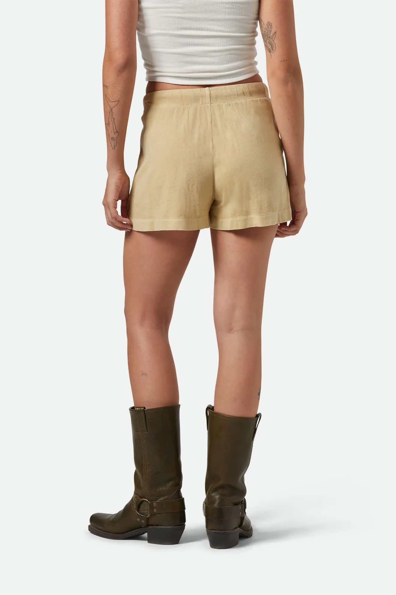 Carefree Organic Garment Dyed Lounge Short - Pale Khaki sold by Brixton product image thumbnail 4