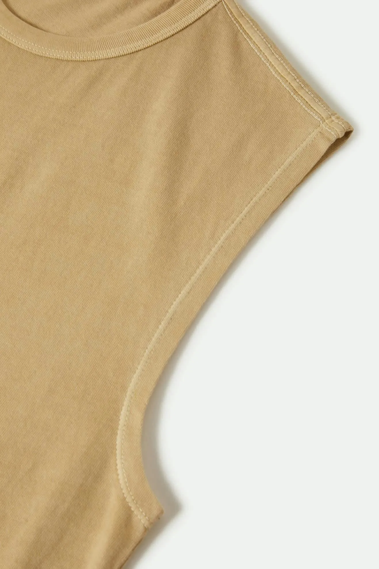 Carefree Organic Garment Dyed Muscle Tank - Pale Khaki sold by Brixton product image thumbnail 4
