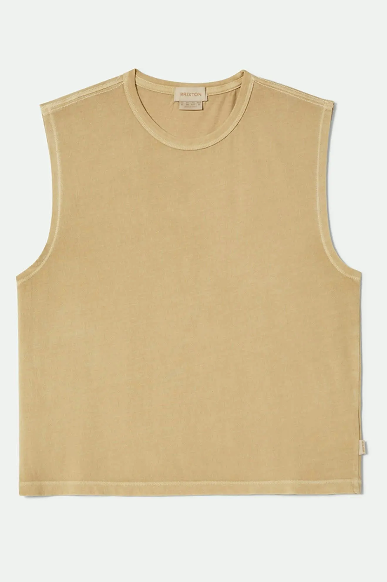 Carefree Organic Garment Dyed Muscle Tank - Pale Khaki sold by Brixton product image thumbnail 2