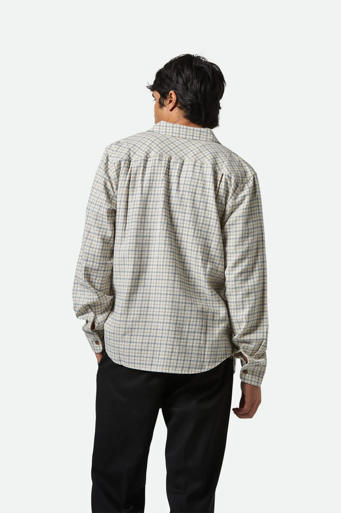 Bowery Lightweight Ultra Soft L/S Flannel - Whitecap/Basalt sold by Brixton product image thumbnail 4