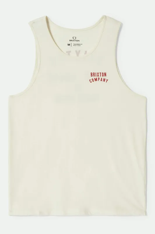 Woodburn Tank Top - Off White/Crimson sold by Brixton