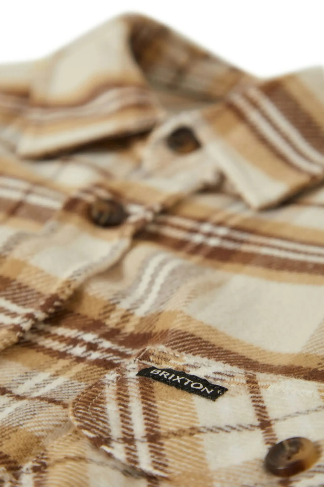 Bowery L/S Flannel - Whitecap/Sand/Pinecone Brown sold by Brixton product image thumbnail 5