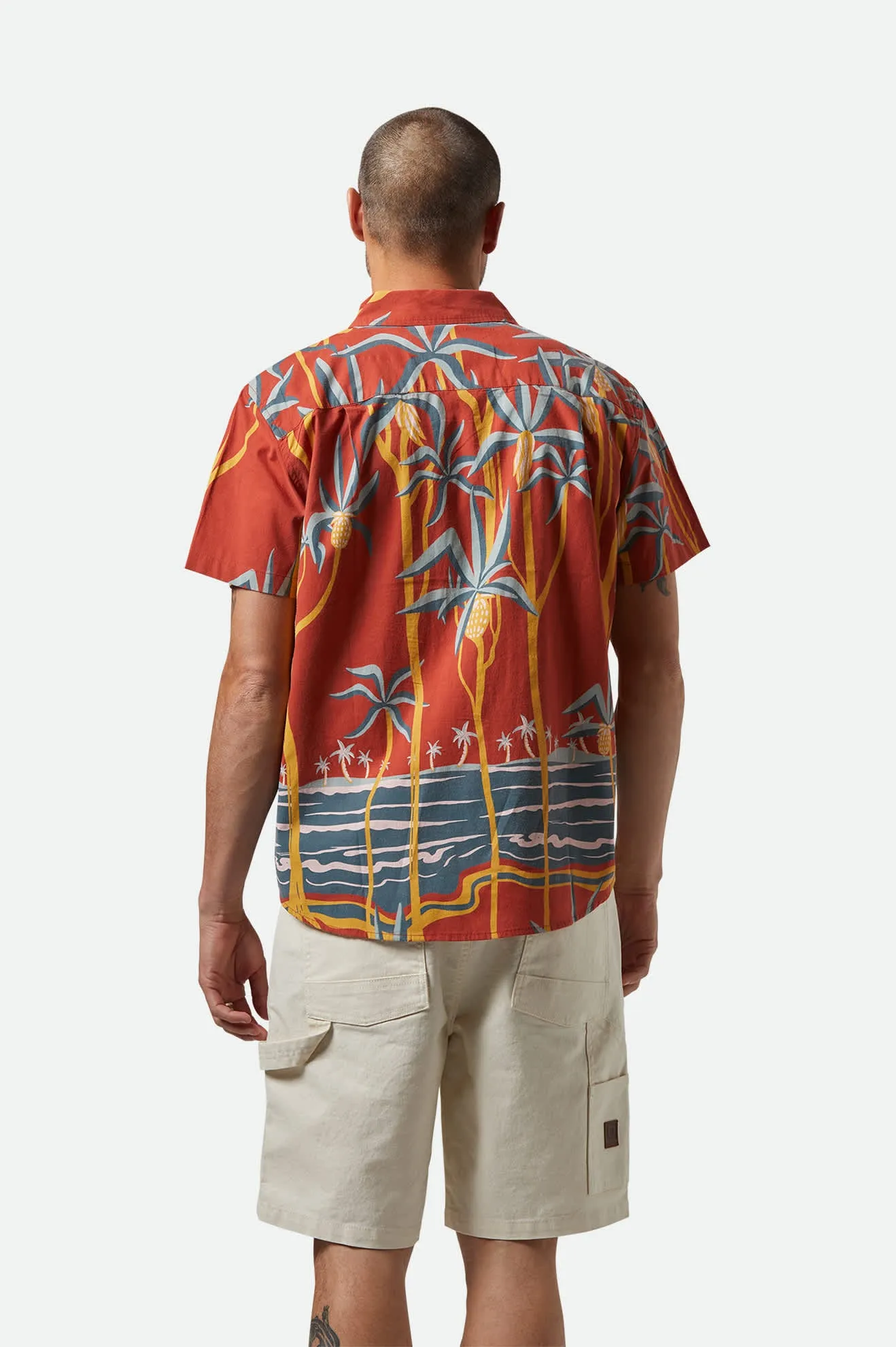 Charter Print S/S Shirt - Dark Red Scenic Trip sold by Brixton product image thumbnail 4