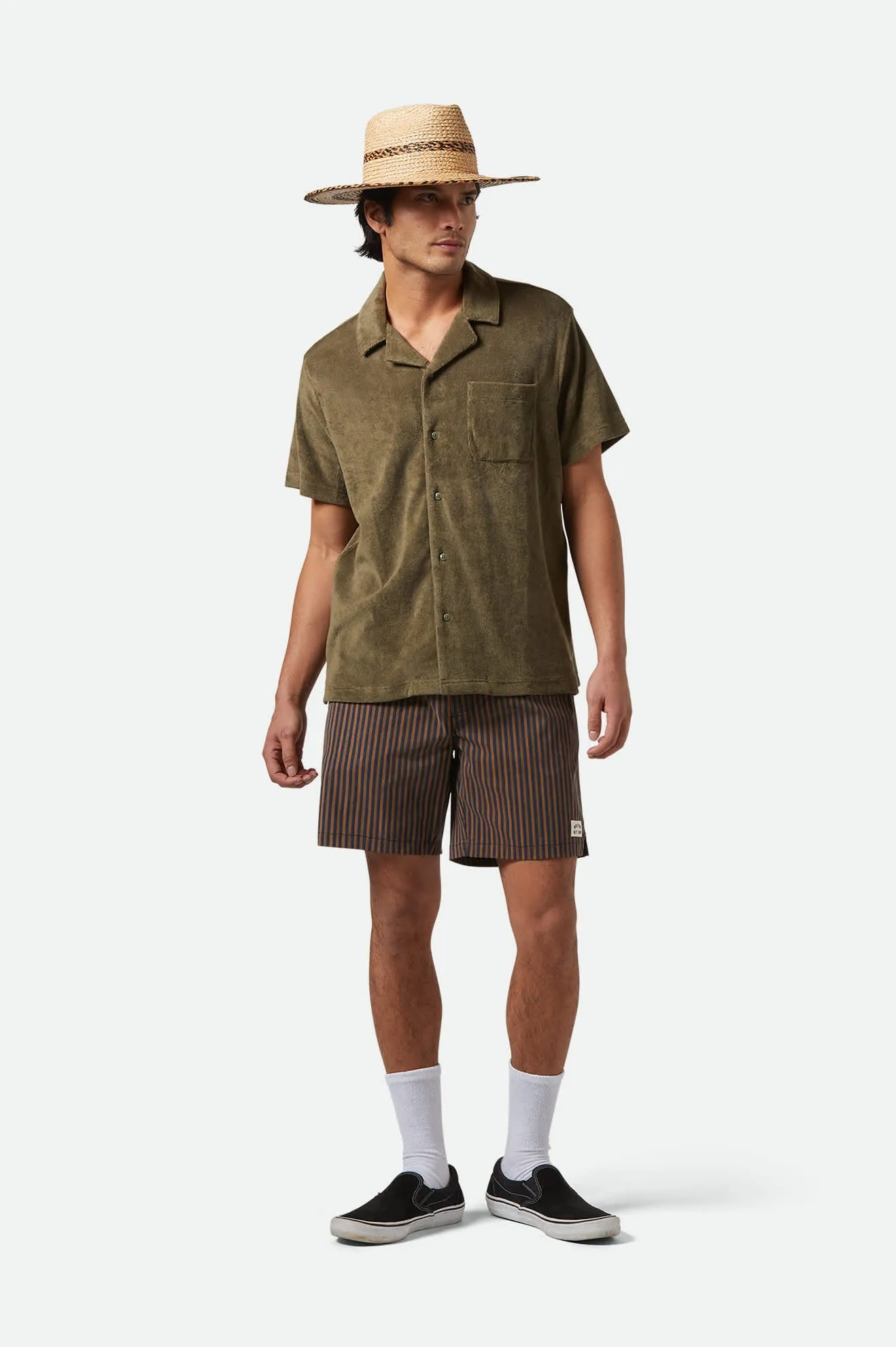 Bunker French Terry Cloth S/S Camp Collar Shirt - Ivy Green sold by Brixton product image thumbnail 4