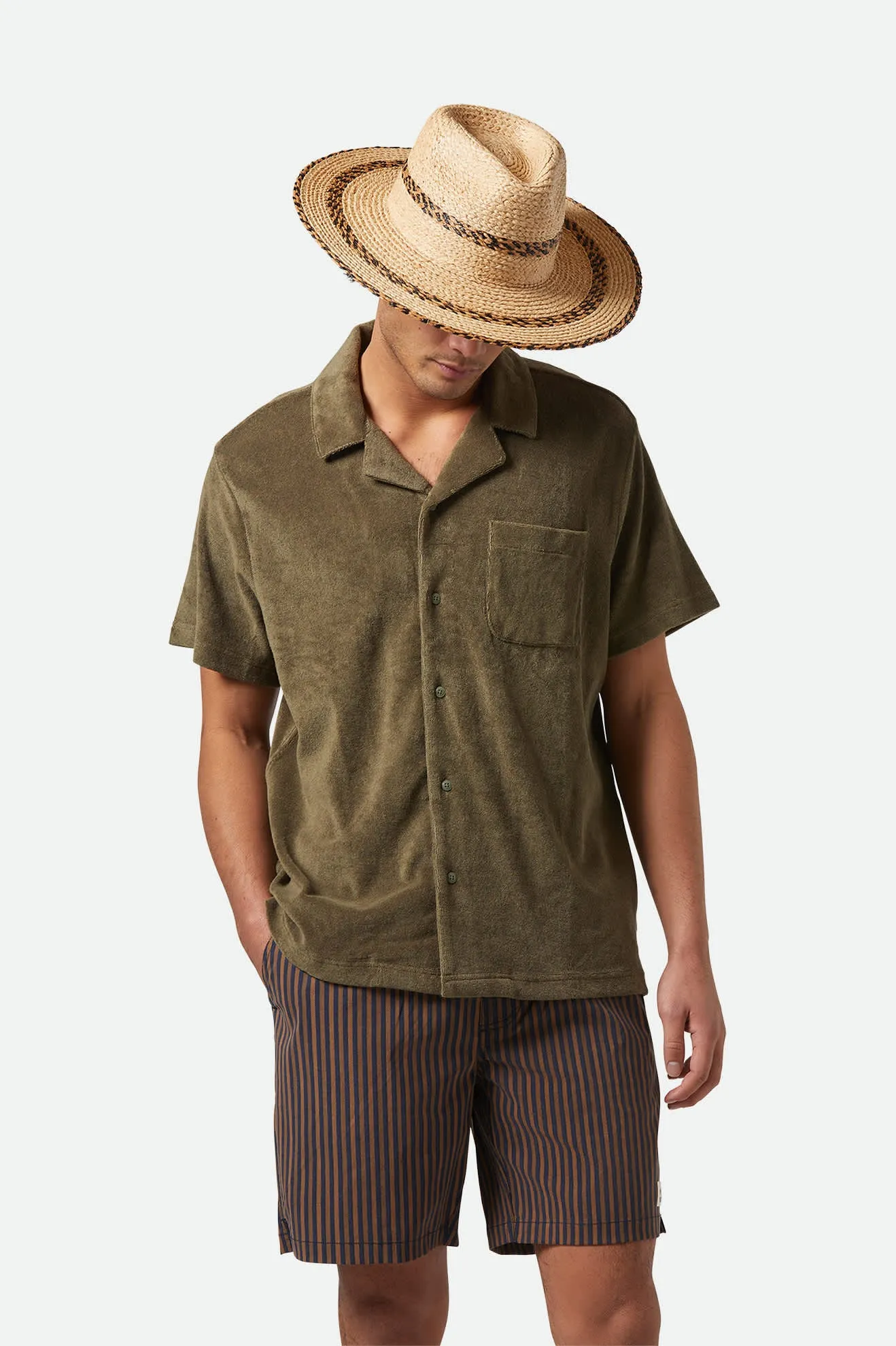 Bunker French Terry Cloth S/S Camp Collar Shirt - Ivy Green sold by Brixton product image thumbnail 2