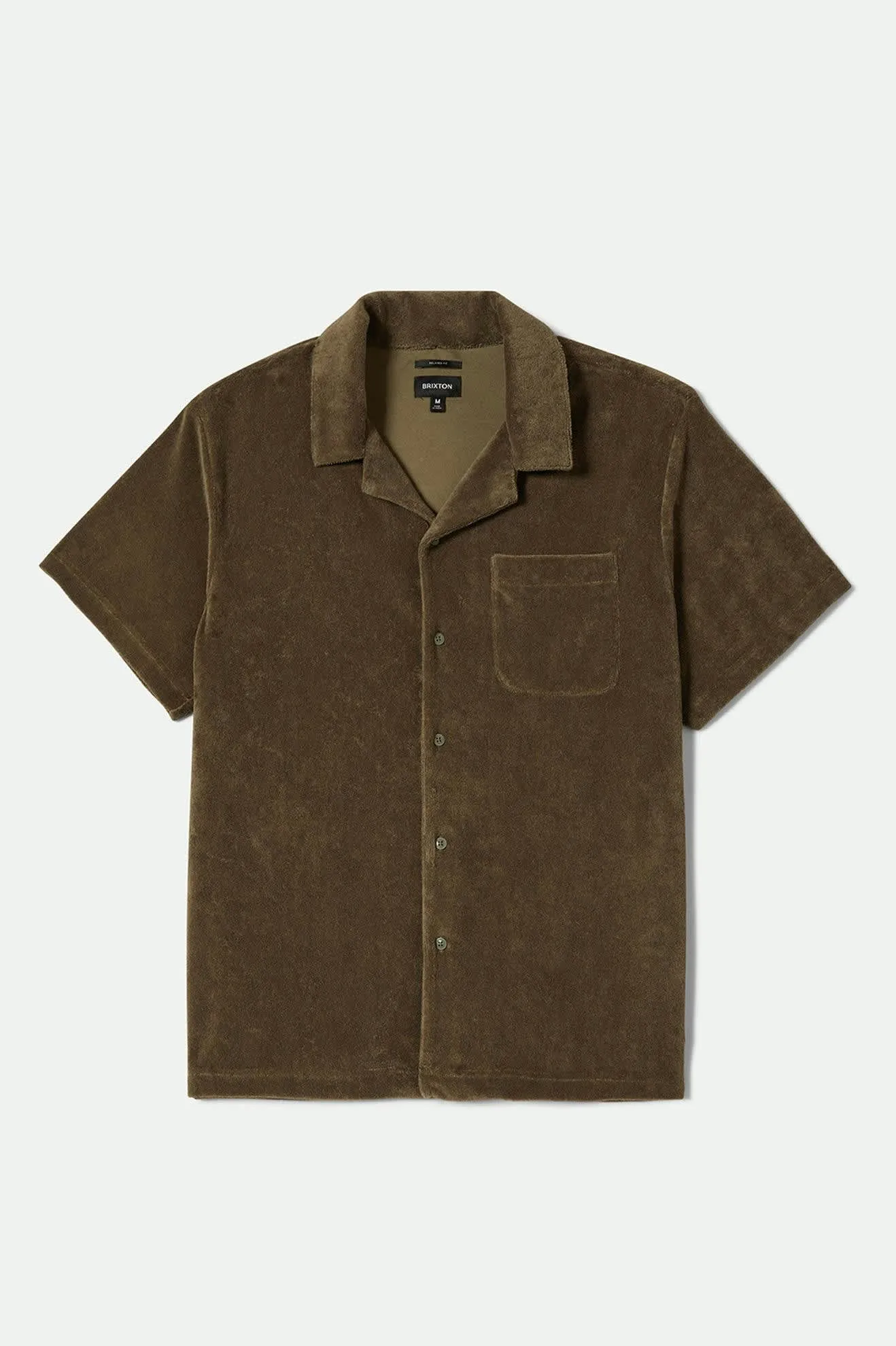 Bunker French Terry Cloth S/S Camp Collar Shirt - Ivy Green sold by Brixton