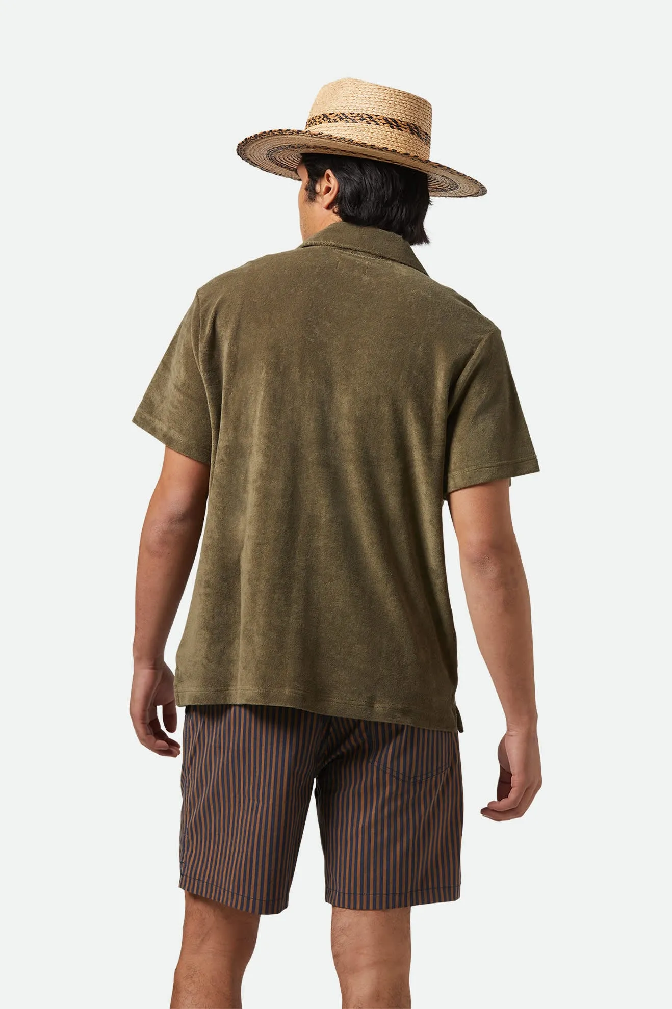 Bunker French Terry Cloth S/S Camp Collar Shirt - Ivy Green sold by Brixton product image thumbnail 3