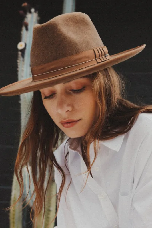 Reno Fedora - Coffee Worn Wash made by Brixton