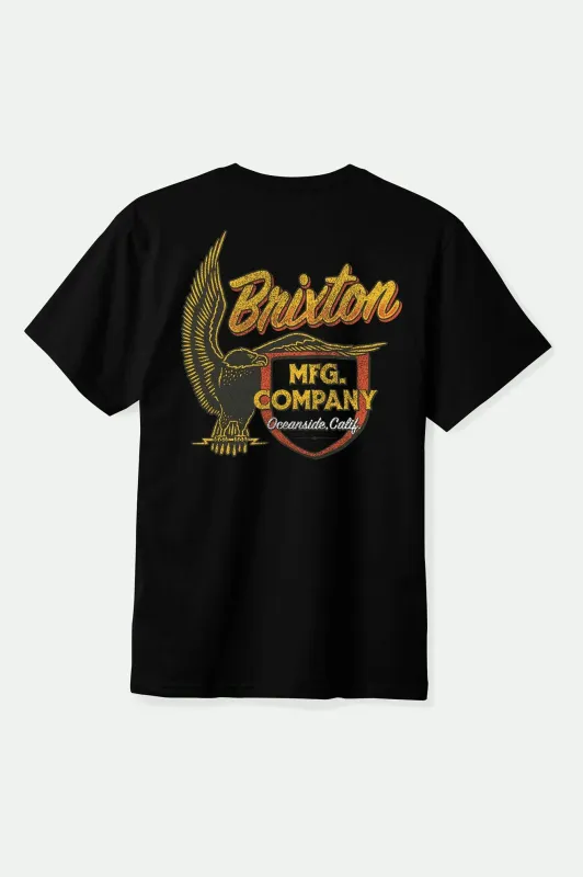 Highline S/S Standard T-Shirt - Black Worn Wash sold by Brixton