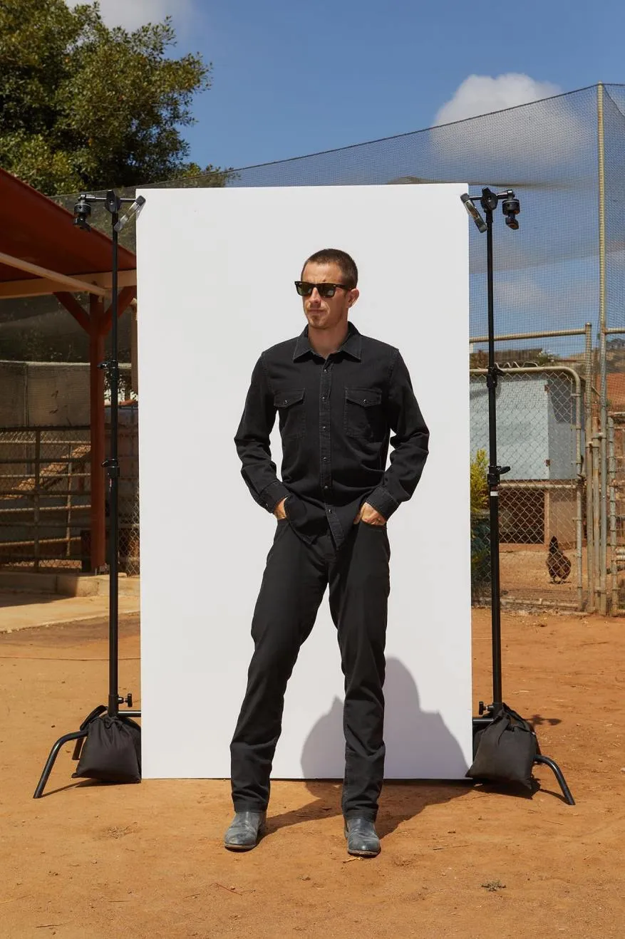 Wayne Stretch L/S Woven Shirt - Washed Black sold by Brixton product image thumbnail 3