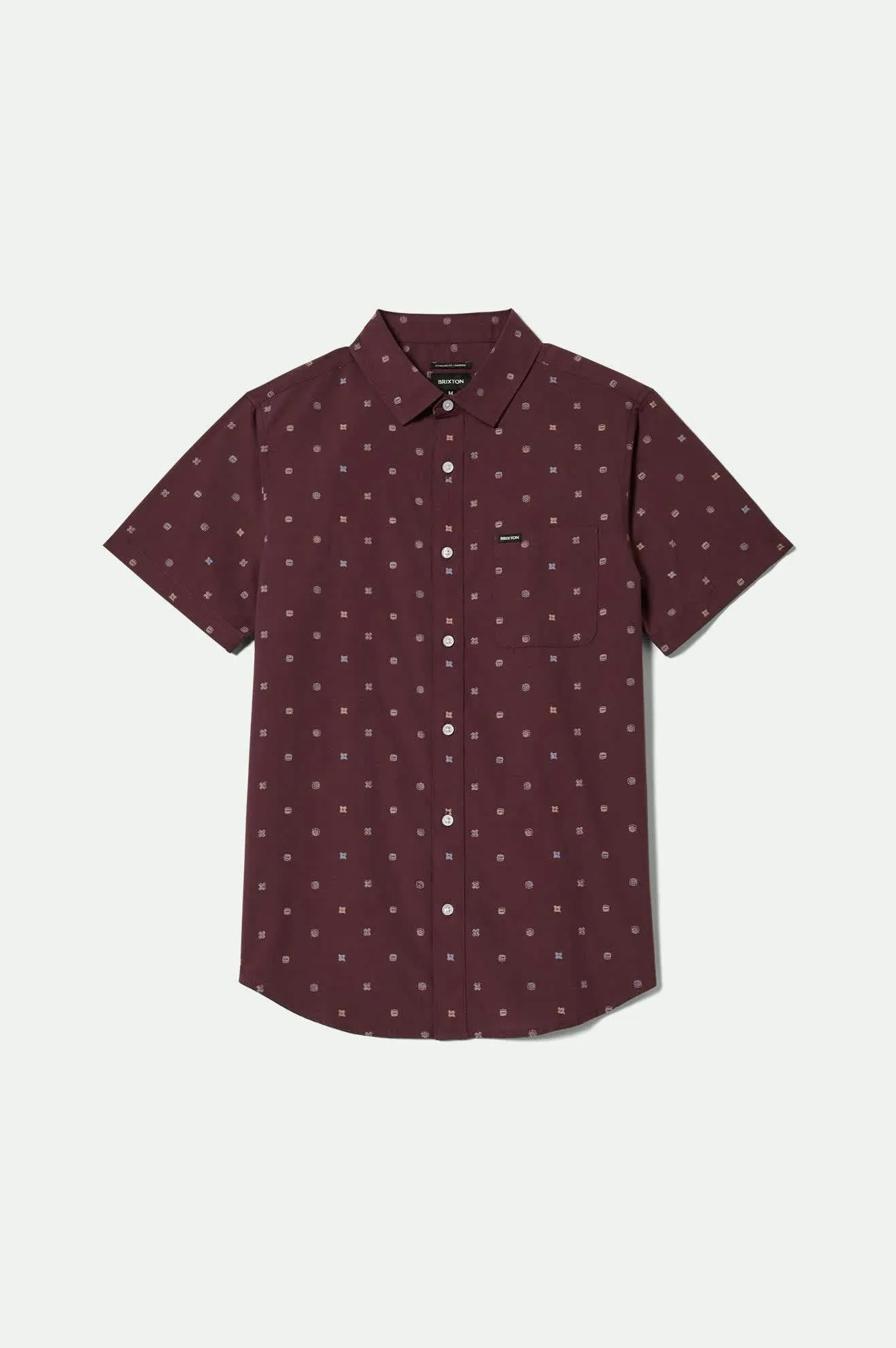 Charter Print S/S Shirt - Port/Micro Geo sold by Brixton