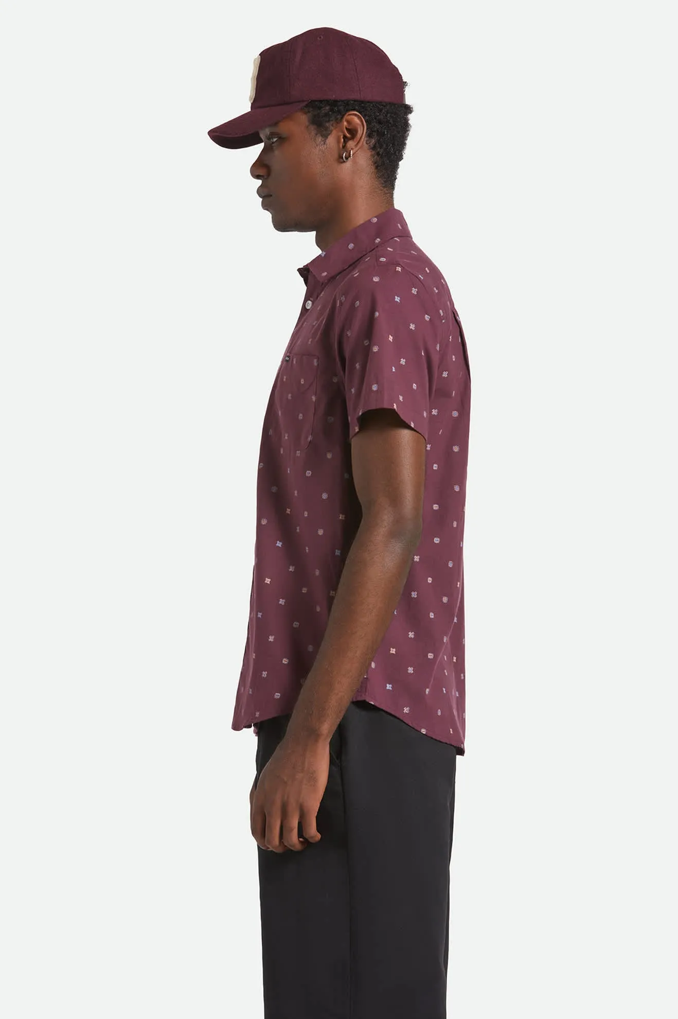Charter Print S/S Shirt - Port/Micro Geo sold by Brixton product image thumbnail 3
