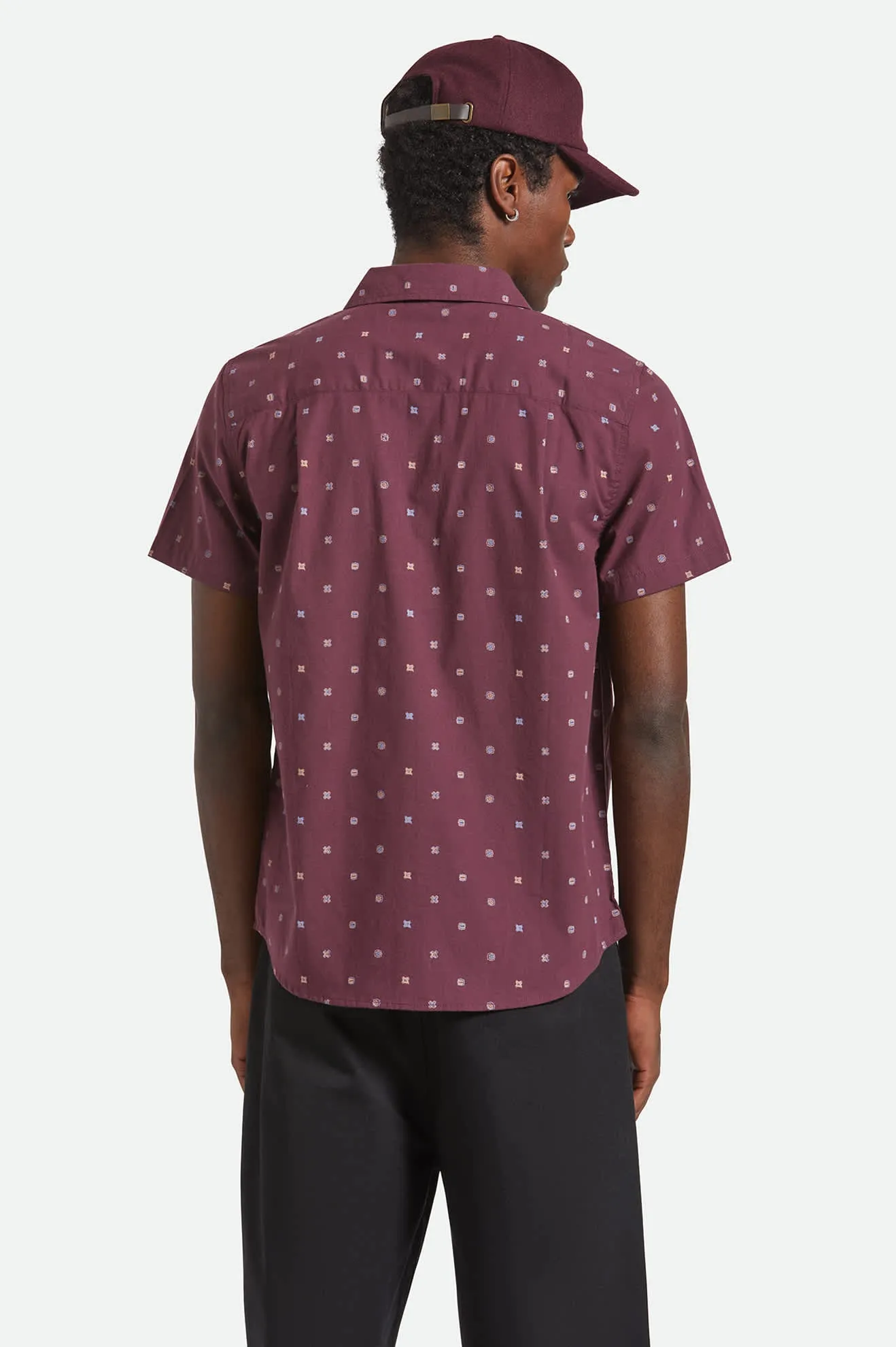 Charter Print S/S Shirt - Port/Micro Geo sold by Brixton product image thumbnail 4