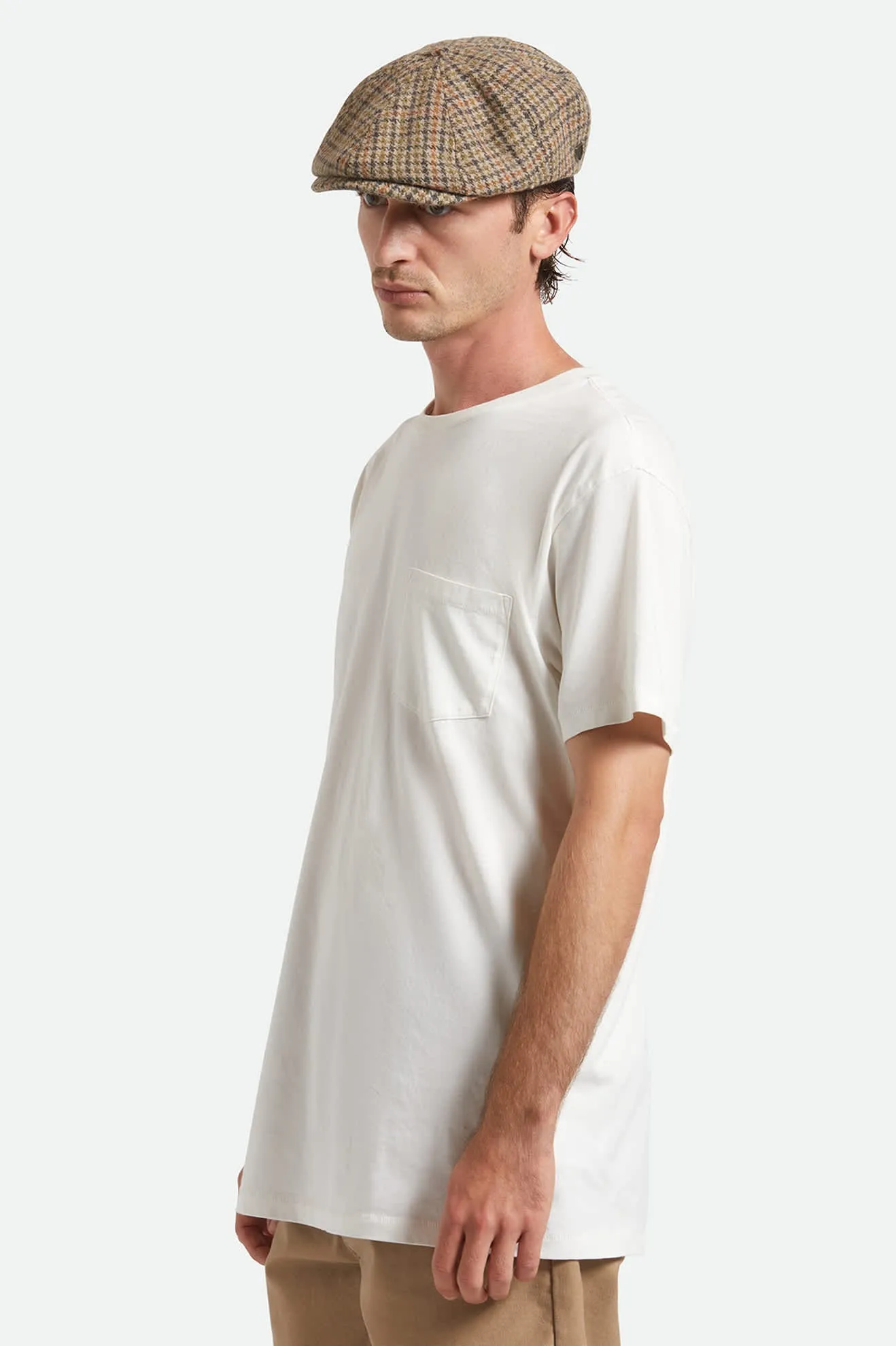 Brood Newsboy Cap - Oatmeal/Charcoal Houndstooth sold by Brixton product image thumbnail 2