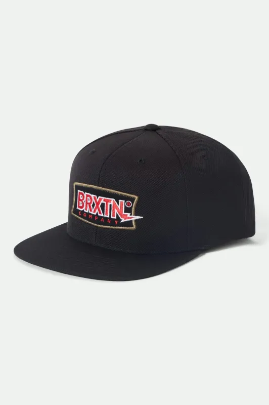 Lightning Snapback - Black made by Brixton