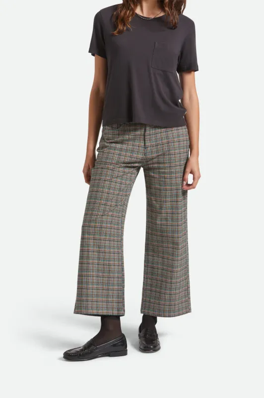 Margo Cropped 5-Pocket Pant - Multi Stripe/Plaid sold by Brixton